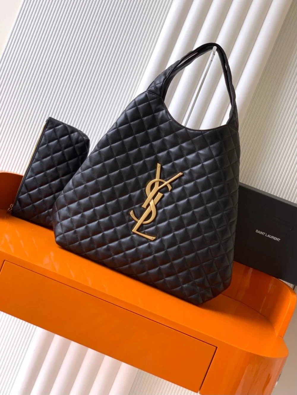 Saint Laurent Icare Maxi Shopping Bag in Quilted Lambskin